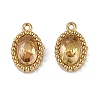 Ion Plating(IP) 304 Stainless Steel Micro Pave Cubic Zirconia Charms STAS-K256-19G-09-1