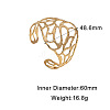 304 Stainless Steel Hollow Leaf Wide Open Cuff Bangles for Women WG4B663-01-2
