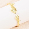 Marine Organism Brass Cuff Bangles for Women BJEW-D368-03A-G-3