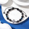 Natural Lava Rock Braided Bead Bracelets for Women Men BJEW-JB11138-01-2