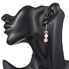 Round Natural Rose Quartz Dangle Earrings EJEW-JE06778-02-4