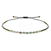 2mm Faceted Natural Green Aventurine Beaded Braided Adjustable Bracelets for Women PF2854-1-1