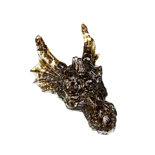 Dragon Resin with Natural Smoky Quartz Chips Inside Display Decorations PW-WG37610-11