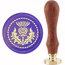 Brass Wax Seal Stamp with Handle AJEW-WH0184-0456