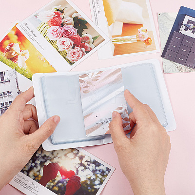 3 Inch PVC Mini Photo Album with Heart Window AJEW-WH0324-86B-1