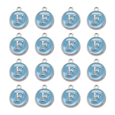 Platinum Plated Alloy Enamel Charms X-ENAM-S118-04F-P-1