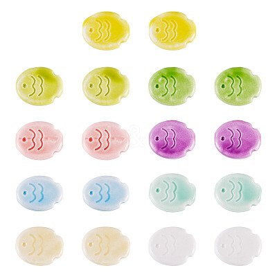 18Pcs 9 Colors Handmade Porcelain Ceramic Beads PORC-TA0001-50-1