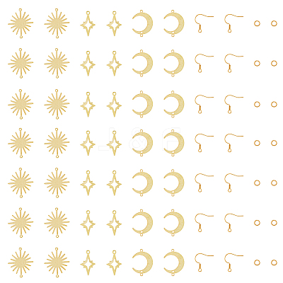 DIY Moon & Star & Sun Earring Making Kit KK-HY0003-49-1