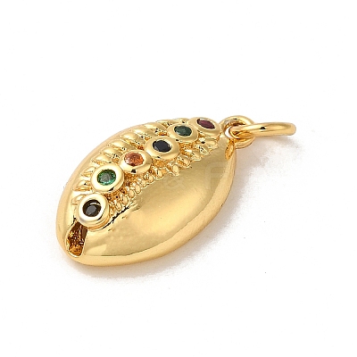 Rack Plating Brass Micro Pave Cubic Zirconia Pendants KK-K377-36G-1