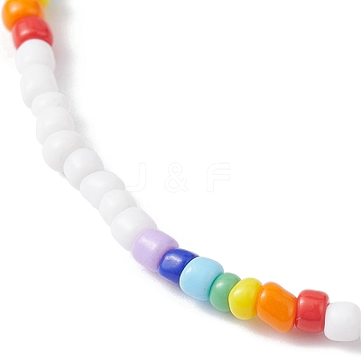 Glass Seed Beaded Stretch Bracelets BJEW-JB09975-01-1