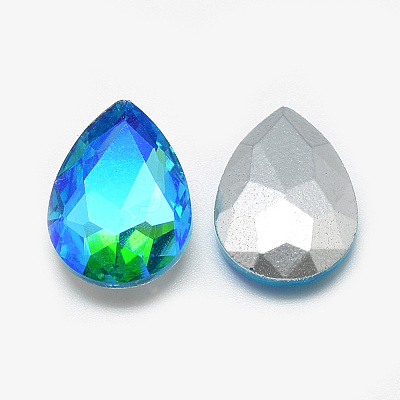Pointed Back Glass Rhinestone Cabochons RGLA-T017-10x14mm-05-1