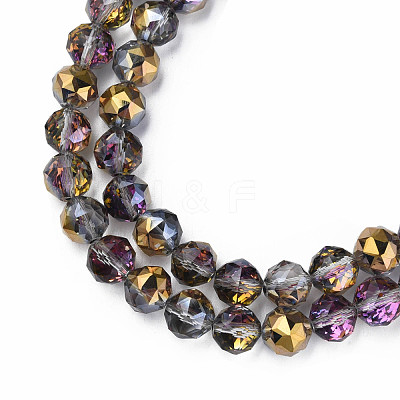 Electroplate Transparent Glass Beads Strands EGLA-N002-34A-D01-1