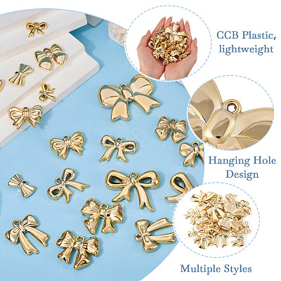 20Pcs 10 Styles CCB Plastic Pendants CCB-TA0001-19B-1