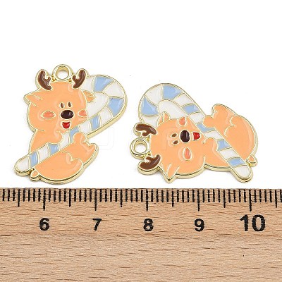 Christmas Deer Theme Alloy Enamel Pendants ENAM-D304-01C-G-1