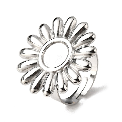 Adjustable 304 Stainless Steel Open Cuff Ring Components X-STAS-P403-01E-P-1