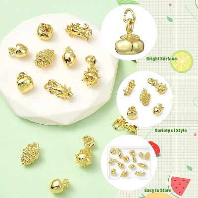 15Pcs 5 Styles Mixed Shapes Brass Pendants KK-CJ0004-44-1
