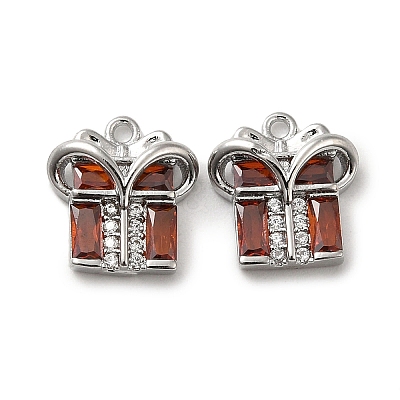 Brass with Glass Rhinestone Charms KK-H455-36P-1