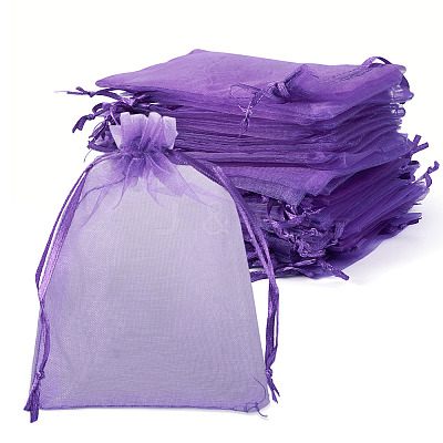 50Pcs Organza Bags Jewellery Storage Pouches Wedding Favour Party Mesh Drawstring Gift OP-TA0001-16A-1