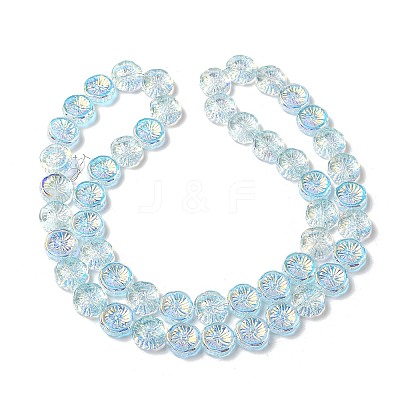 Half Electroplate Baking Paint Glass Beads Strands EGLA-K061-11A-AB06-1