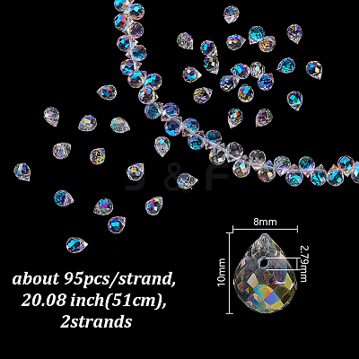 2Strands Electroplate Glass Beads Strands GLAA-GA0002-38A-1