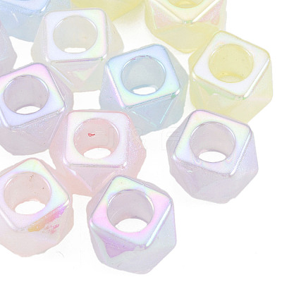 Electroplate Acrylic European Beads OACR-N010-061-1
