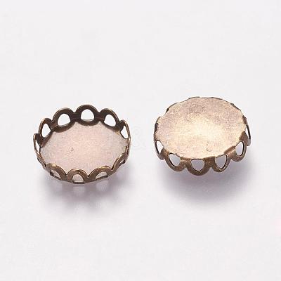 Brass Lace Edge Bezel Cups KK-C1764-4-AB-1