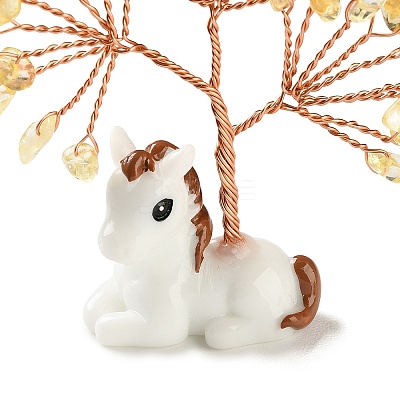 Natural Citrine Chips Tree of Life Decorations DJEW-A017-01P-1