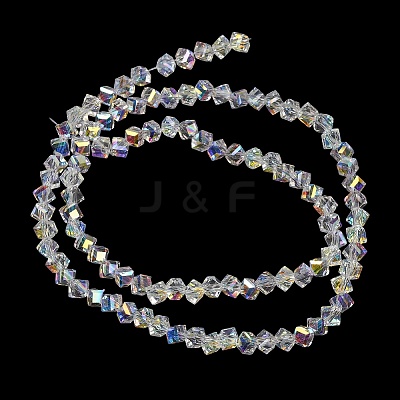 Electroplate Transparent Glass Beads Strands GL-CBA7A17-01A-15-1
