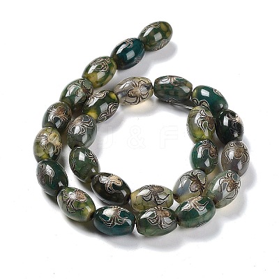Tibetan Style dZi Beads Strands TDZI-E005-01R-1