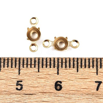 Brass Rhinestone Claw Connector Charms KK-P310-22B-G-1