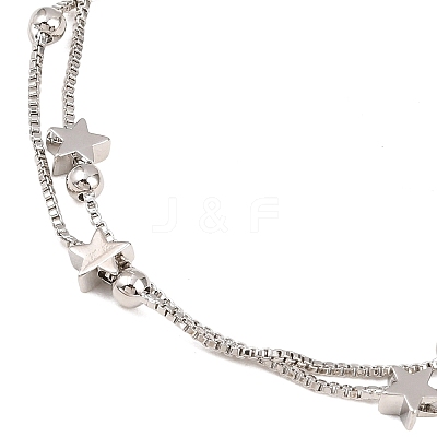 Brass Box Chain Multi-strand Bracelets for Women BJEW-C140-27P-1
