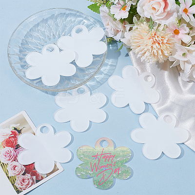 8Pcs Acrylic Heat Transfer Big Pendants FIND-SP0003-09D-1