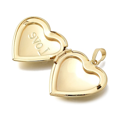 Valentine's Day Brass Heart Locket Pendants KK-D431-035B-G-1