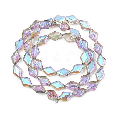 Electroplate Glass Beads Strands EGLA-B010-01A-HR02-1