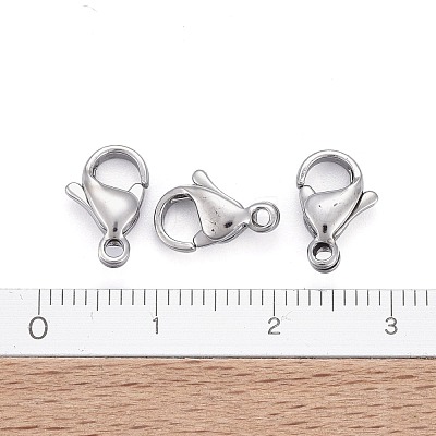 Tarnish Resistant 304 Stainless Steel Lobster Claw Clasps STAS-AB11-1