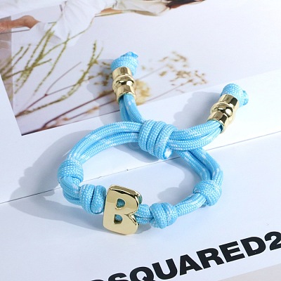 Letter B Cotton Cord Braided Knot Bracelets FS-WG79C27-02-1
