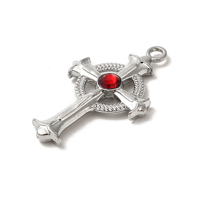 Alloy with Ruby Rhinestone Big Pendants FIND-G067-15E-P-1
