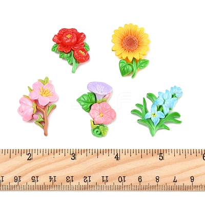 25Pcs 5 Styles Opaque Resin Cabochons RESI-FS0001-97-1