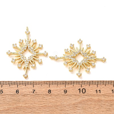 Brass Micro Pave Clear Cubic Zirconia Pendants CU-CBA2907-04A-G-1