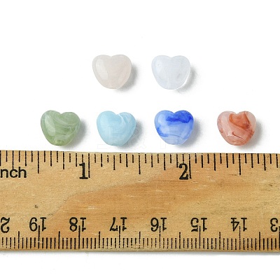 60Pcs 6 Colors Opaque Acrylic Beads MACR-FS0001-69-1