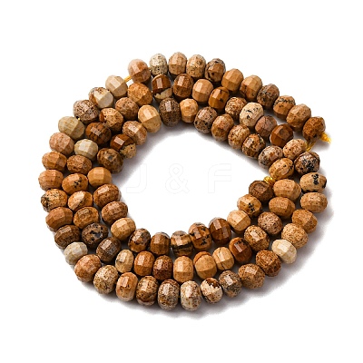 Natural Picture Jasper Beads Strands G-P587-D12-01-1