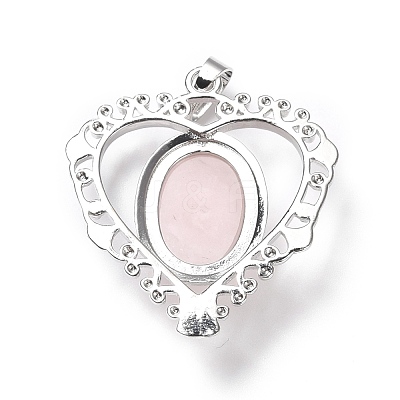 Natural Rose Quartz Pendants G-I322-04P-12-1