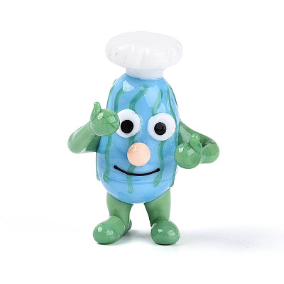 Handmade Lampwork Cartoon Chef Display Decorations LAMP-T025-12M-1