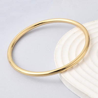 304 Stainless Steel Plain Bangles for Women BJEW-D408-05G-1