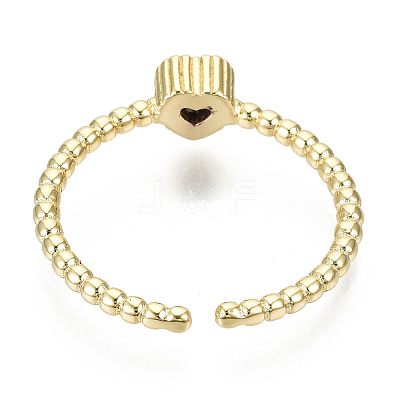 Brass Micro Pave Cubic Zirconia Cuff Rings RJEW-T016-12G-NF-1