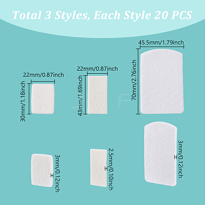 60Pcs 3 Styles Fibre Perfume Pads DIY-GA0008-08-1