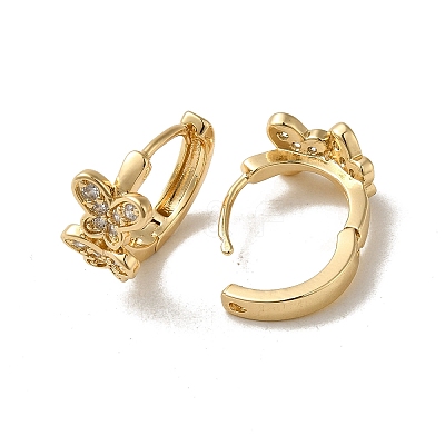 KC Gold Plated Brass Micro Pave Cubic Zirconia Hoop Earring EJEW-L271-01KCG-09-1
