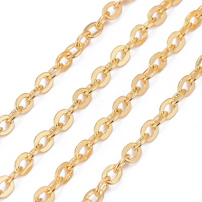 Brass Flat Oval Cable Chains CHC025Y-01-G-1