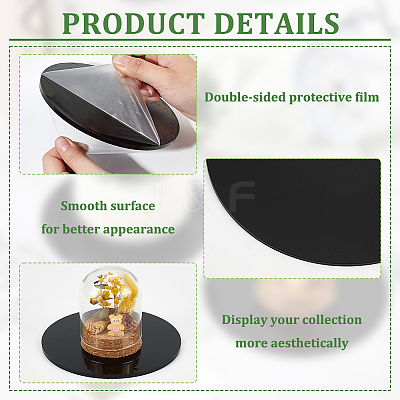 Flat Round Acrylic Chassis Display Pedestals DIY-FG0005-55E-1