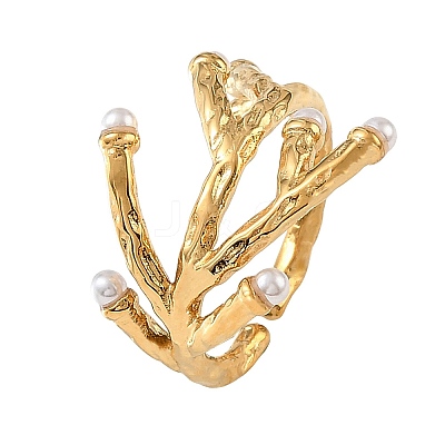 Ocean 304 Stainless Steel Cuff Open Rings SA-CBA183D-07G-1